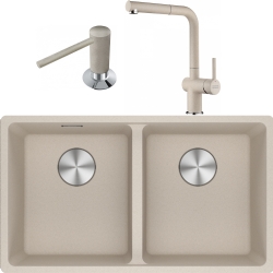 Franke Maris MRG 120-35-35 Granit Evye + Active Plus Doccia 2.0 Armatür + Sıvı Sabunluk (Sahara)