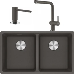 Franke Maris MRG 120-35-35 Granit Evye + Active Plus Doccia 2.0 Armatür + Sıvı Sabunluk (Slate Grey) Hemen Al