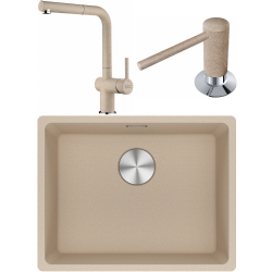 Franke Maris MRG 210/110-52 Granit Evye + Active Plus Doccia 2.0 Spiralli Armatür + Sıvı Sabunluk (Avena)