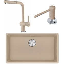 Franke Maris MRG 210/110-72 Granit Evye + Active Plus Doccia Spiralli Armatür + Sıvı Sabunluk (Avena)