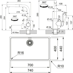 Franke Maris Mrx 110-70 Inox Evye + Lina L Armatür Seti Hemen Al