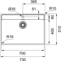 Franke Maris Mrx 210-70 Tek Gözlü Damlalıksız Çelik Evye Hemen Al