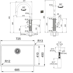 Franke Mythos Masterpiece BXM 210/110-68 Eviye + Mythos Masterpiece Spiralli Armatür + Active Sıvı Sabunluk (Altın) Hemen Al