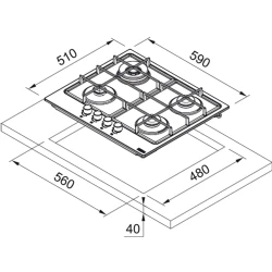 Franke Smart FHSM 604 3G DC BK C Siyah Cam Ankastre Ocak Hemen Al