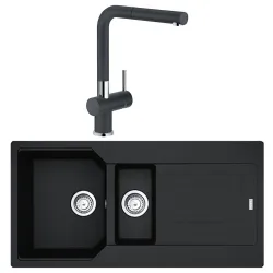 Franke Urban Ubg 651-100 1,5 Gözlü Granit Evye + Active Plus Doccia 2.0 Armatür (Nero)