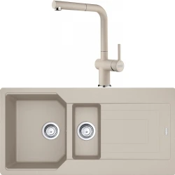 Franke Urban Ubg 651-100 1,5 Gözlü Granit Evye + Active Plus Doccia 2.0 Armatür (Sahara) Hemen Al