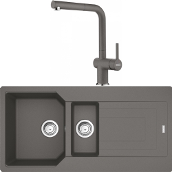 Franke Urban Ubg 651-100 1,5 Gözlü Granit Evye + Active Plus Doccia 2.0 Armatür (Stone Grey)