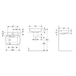 Geberit ONE CleanDrain 50x49 Cm Çanak Lavabo  - 505.050.00.1 Hemen Al
