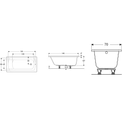 Geberit Perfect 140x70 Ayaklı Dikdörtgen Küvet - 554.070.01.1 Hemen Al