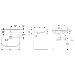 Geberit Smyle 55x48 Lavabo - 500.227.01.1 Hemen Al