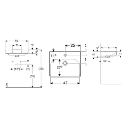 Geberit Smyle Square 50x41 Lavabo - 500.256.01.1 Hemen Al
