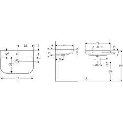 Geberit Smyle Square 75x48 Lavabo - 500.249.00.2 Hemen Al