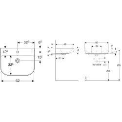 Geberit Smyle Square 65x48 Lavabo - 500.230.01.1 Hemen Al