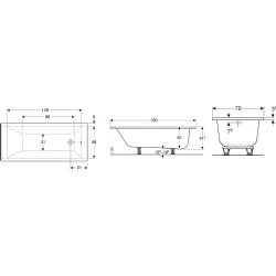 Geberit Supero 160x70 Ayaklı Dikdörtgen Küvet - 554.101.01.1 Hemen Al