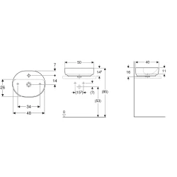 Geberit VariForm 50x40 Cm Batarya Banklı Eliptik Lavabo - 500.776.01.2 Hemen Al