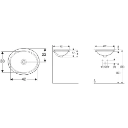 Geberit VariForm 50x42 Cm Oval Tezgah Üstü Lavabo - 500.750.01.2 Hemen Al