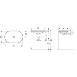 Geberit VariForm 60x40 Cm Tezgah Üstü Lavabo - 500.730.01.2 Hemen Al