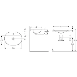 Geberit VariForm 60x45 Cm Tezgah Üstü Lavabo  - 500.734.01.2 Hemen Al