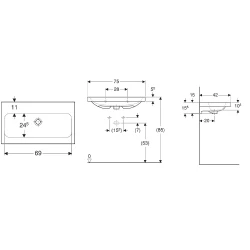 Geberit iCon Light 75x42 Cm Çıkıntılı Lavabo - 501.842.00.7 Hemen Al
