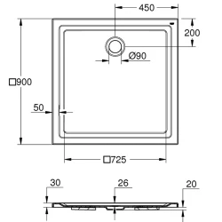 Grohe 90x90 Cm Akrilik Kare Duş Teknesi - 39301000 Hemen Al