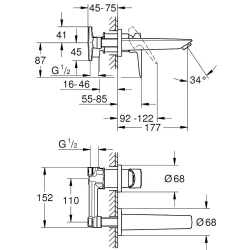 Grohe BauEdge 2020 İki Delikli Ankastre Lavabo Bataryası - 20474001 Hemen Al
