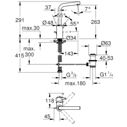 Grohe Concetto New Tek Kumandalı Lavabo Bataryası - 23739002 Hemen Al