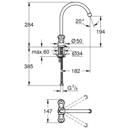 Grohe Costa L Tek Delikli Mutfak Bataryası - 31812001 Hemen Al
