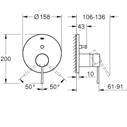 Grohe Essence New Ankastre Altın Banyo-Duş Bataryası - 24167GN1 Hemen Al
