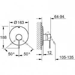 Grohe Essence New Sert Grafik Ankastre Duş Bataryası - 19286A01 Hemen Al