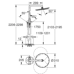 Grohe Essence New Tek Kumandalı Yerden Duş Bataryası Sistemi - 23741DC1 Hemen Al