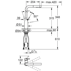 Grohe Essence Tek Kumandalı Eviye Bataryası - 30504000 Hemen Al