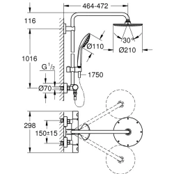 Grohe Euphoria System Duvara Monte Termostatik Bataryalı Duş Sistemi - 26383000 Hemen Al