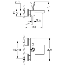 Grohe Eurocube Joy Tek Kumandalı Banyo Bataryası - 23666000 Hemen Al