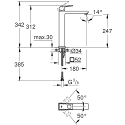 Grohe Eurocube Tek Kumandalı Lavabo Bataryası - 23406DC0 Hemen Al