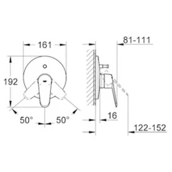 Grohe Eurodisc Cosmopolitan Ankastre Banyo-Duş Bataryası - 19548002 Hemen Al