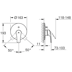 Grohe Eurosmart 2021 Ankastre Banyo-Duş Bataryası - 19450003 Hemen Al