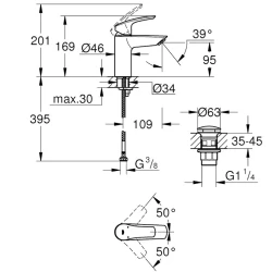 Grohe Eurosmart 2021 Tek Kumandalı Lavabo Bataryası - 23922003 Hemen Al