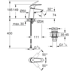 Grohe Eurosmart 2021 Tek Kumandalı Lavabo Lataryası - 23968003 Hemen Al