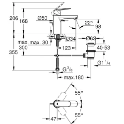 Grohe Eurosmart Cosmo Siyah Lavabo Bataryası - 23325KW0 Hemen Al