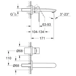 Grohe Eurostyle Cosmopolitan 2 Delikli Ankastre Lavabo Bataryası - 19571002 Hemen Al