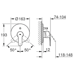 Grohe Eurostyle Cosmopolitan Ankastre Banyo-Duş Bataryası - 19506002 Hemen Al