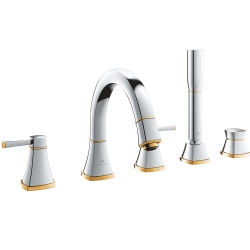 Grohe Grandera 5 Delikli Bronz-Altın Küvet Bataryası - 29415IG0