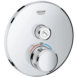 Grohe Grohtherm SmartControl Tek Valfli Akış Kontrollü Ankastre Termostatik Duş Bataryası - 29118000 Hemen Al