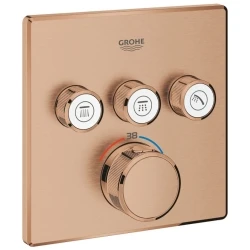 Grohe Grohtherm SmartControl Üç valfli Akış Kontrollü Rose Gold Ankastre Termostatik Duş Bataryası - 29126DL0 Hemen Al