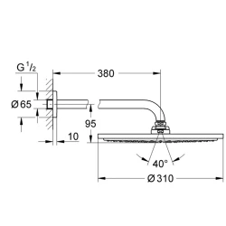 Grohe Rainshower Cosmopolitan Metal Tek Akışlı Tepe Duşu Seti - 26066000 Hemen Al