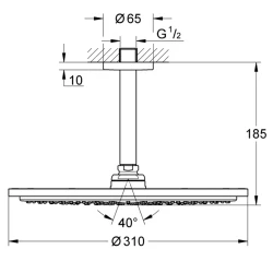 Grohe Rainshower Cosmopolitan Metal Tek Akışlı Tepe Duşu Seti - 26067000 Hemen Al