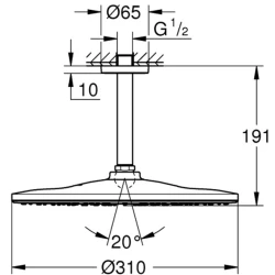 Grohe Rainshower Mono Tek Akışlı Tepe Duşu Seti - 26559000 Hemen Al