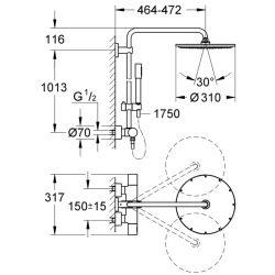 Grohe Rainshower System Duvara Monte Termostatik Bataryalı Duş Sistemi - 27968001 Hemen Al