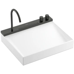 Hansgrohe Avalegra AquaUnit 58x48 Cm Bataryalı Beyaz-Mat Siyah-Krom Lavabo - 22472340 Hemen Al