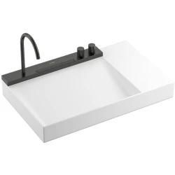 Hansgrohe Avalegra AquaUnit 78x48 Cm Bataryalı Beyaz-Mat Siyah-Krom Lavabo - 22473340 Hemen Al